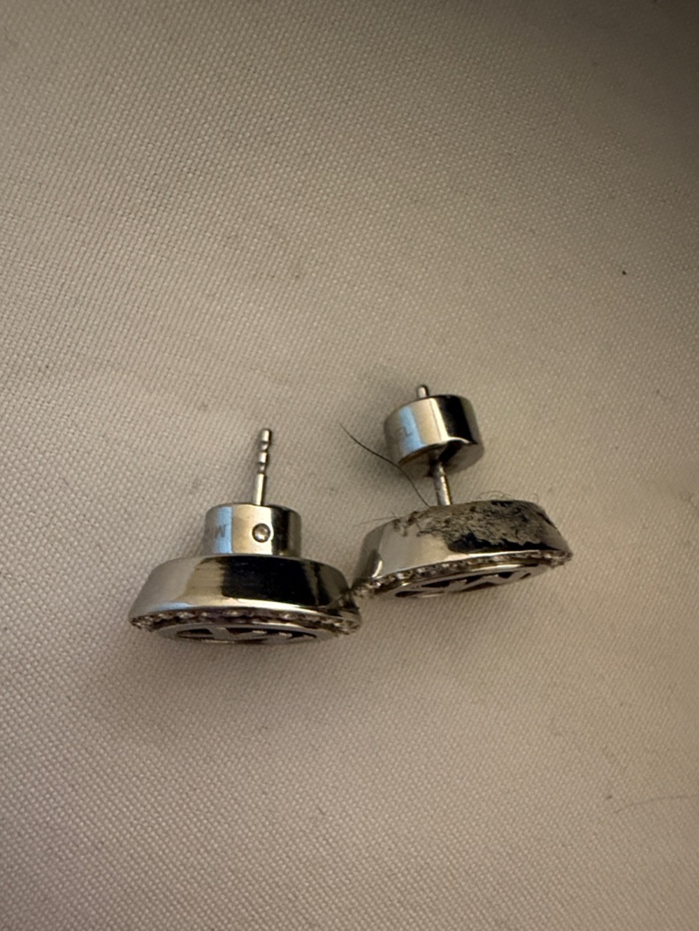 Michael Kors Silver Logo Snap Button Pair - Picture 3 of 3